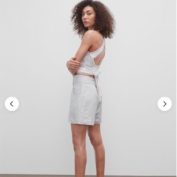 Club Monaco Raeni Stretchy NWT Halter Top Knit Wide Straps Chandails White Pink - Picture 6 of 15